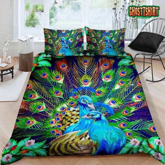 3D Beautiful Peacock Bed Sheets Duvet Cover Bedding Set