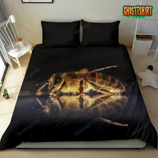 3D Bee Black Bed Sheets Duvet Cover Bedding Set