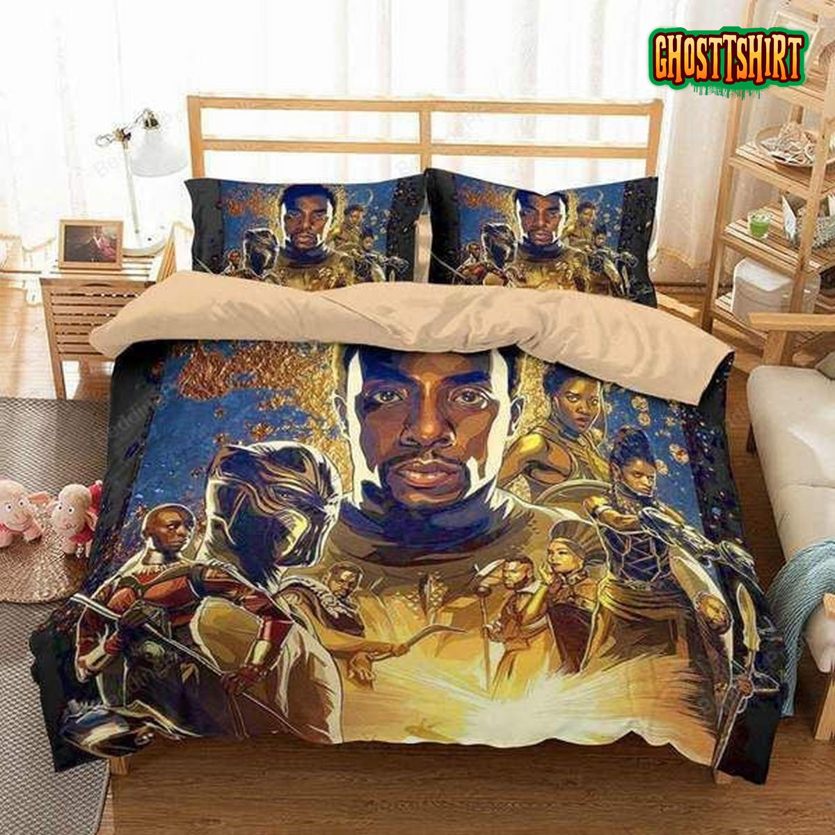 3D Black Panther Digital Portrait Image Bed Sheets Duvet Cover Bedding Set