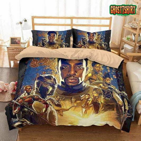 3D Black Panther Digital Portrait Image Bed Sheets Duvet Cover Bedding Set