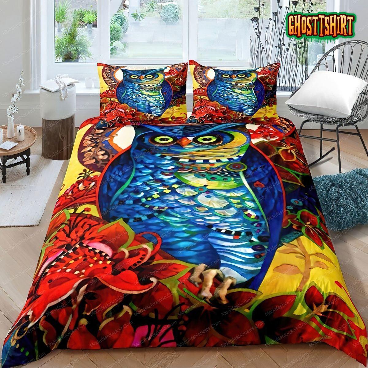 3D Boho Owl Safari Bird Exotic Style Bedding Set