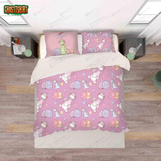 3D Cartoon Pink Hippo Bed Sheets Duvet Cover Bedding Set