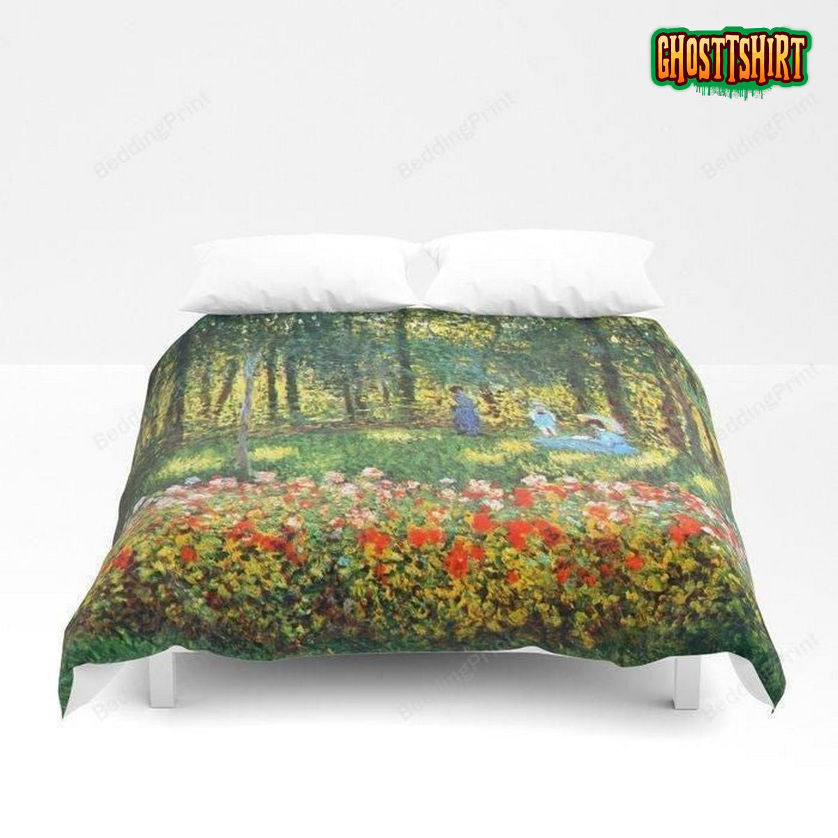 3D Claude Monet The Artist'S Family In The Garden Duvet Cover Bedding Set