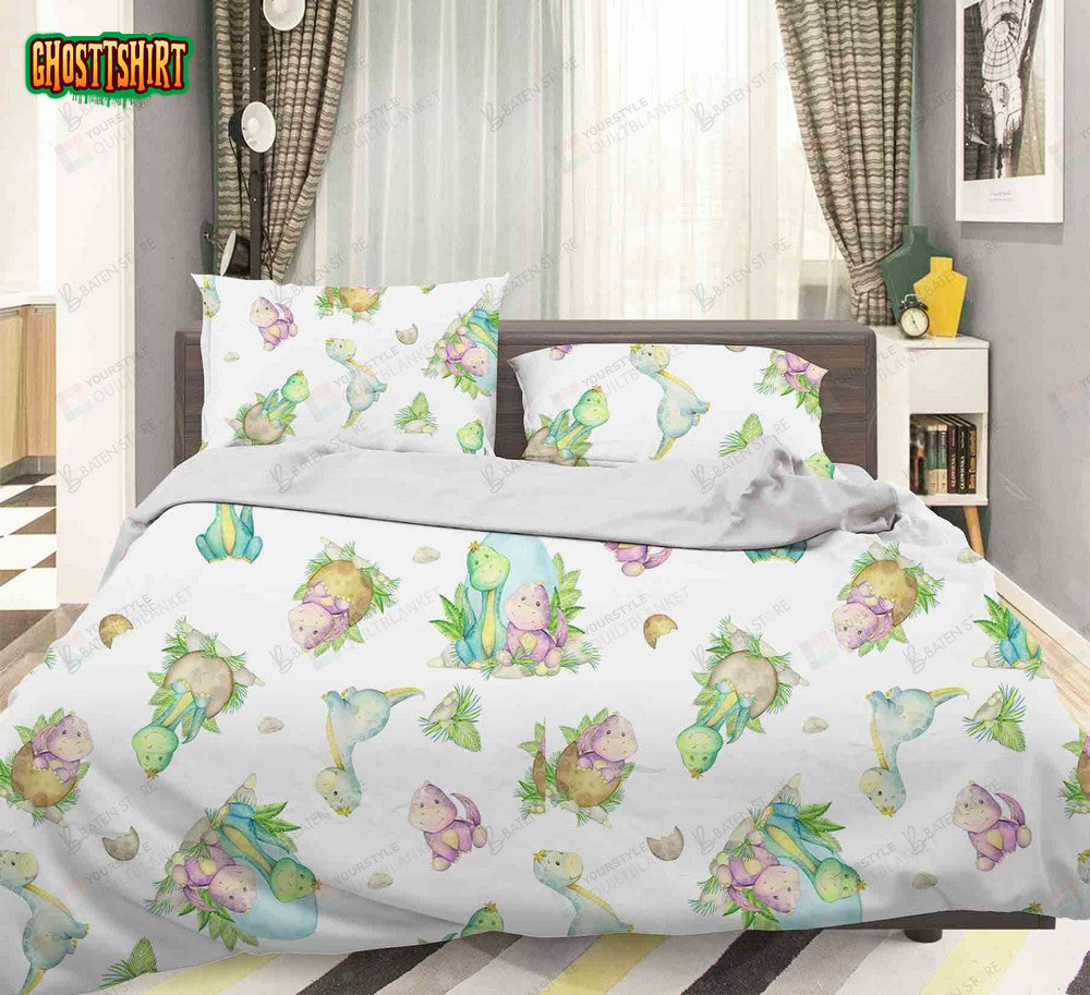 3D Color Cartoon Dinosaurs Pattern Bed Sheets Duvet Cover Bedding Set