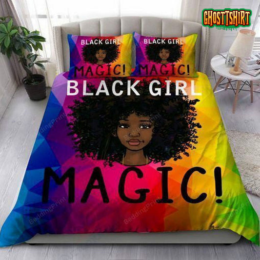 3D Colorful Black Girl Magic Bed Sheets Duvet Cover Bedding Set