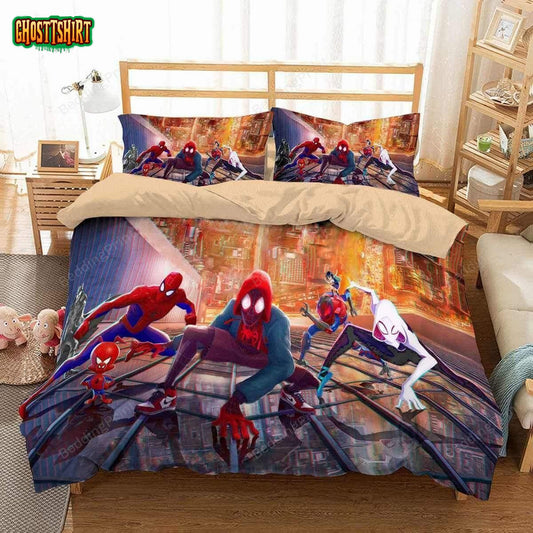 3D Customize Spider-Man Into The Spider-Verse Duvet Cover Bedding Set