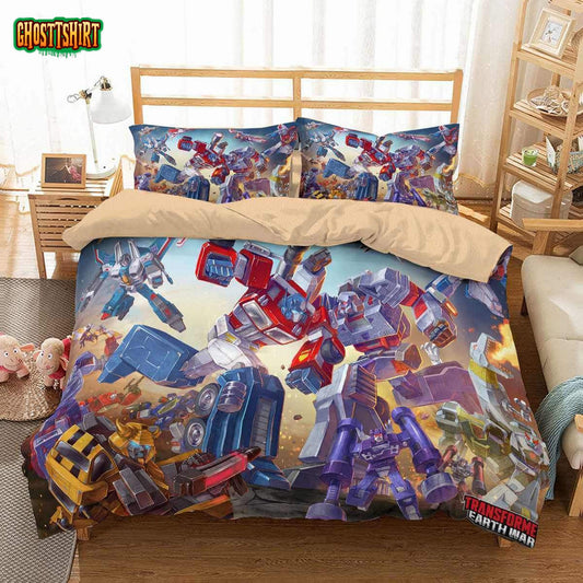 3D Customize Transformers Earth Wars Customized Duvet Cover Bedding Set