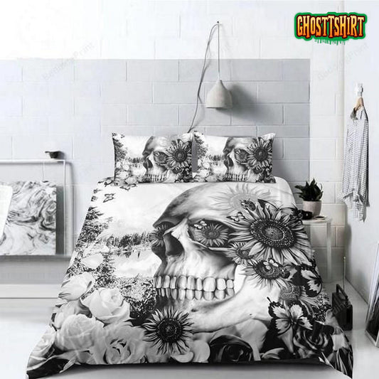 3D Day Of The Dead Sugar Skull Bed Sheets Duvet Cover Bedding Set