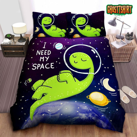 3D Dinosaur Astronaut I Need My Space Bed Sheets Duvet Cover Bedding Set