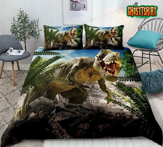 3D Dinosaur Destroy Park Bed Sheets Duvet Cover Bedding Set