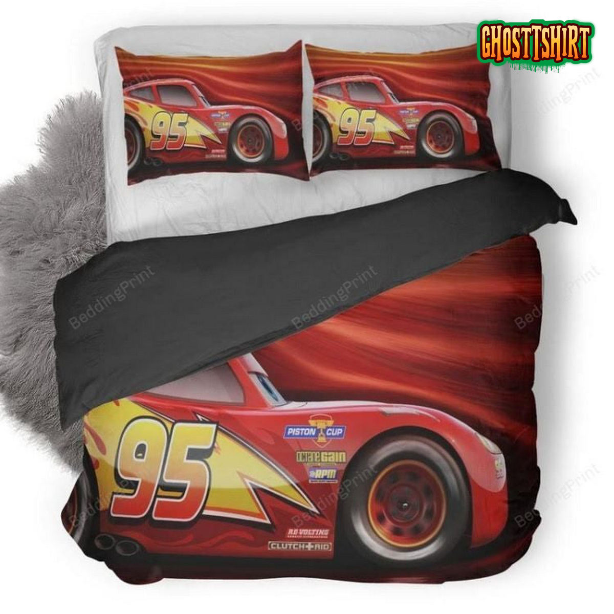 3D Disney Cars Lightning Mcqueen Bedding Set