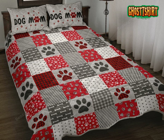 3D Dog Mom Paw Prints Bed Sheets Duvet Cover Bedding Set
