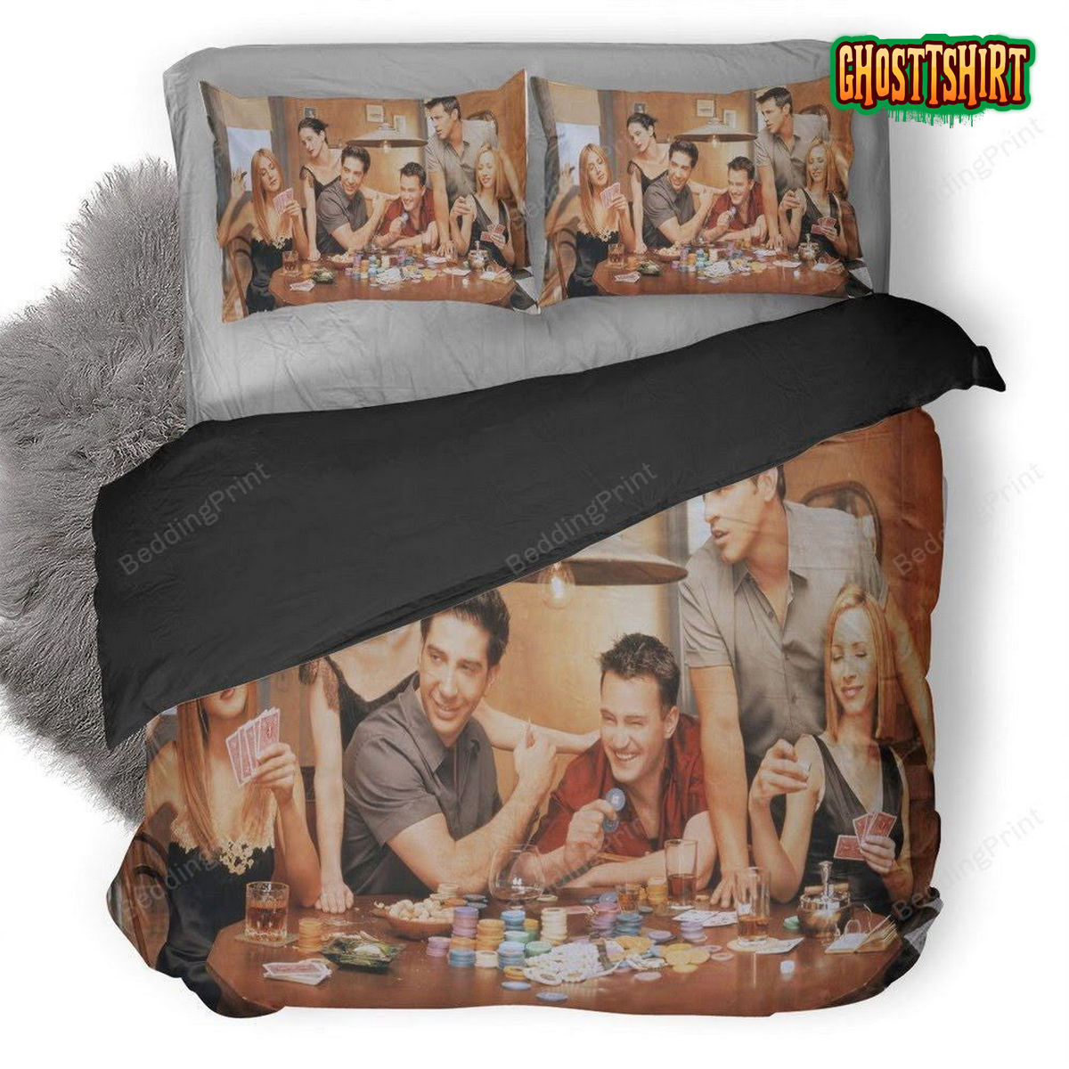 3D Friends TV Show Playing Cards Duvet Bedding Set