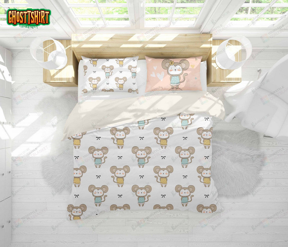 3D Funny Cartoon Monkey Bed Sheets Duvet Cover Bedding Set