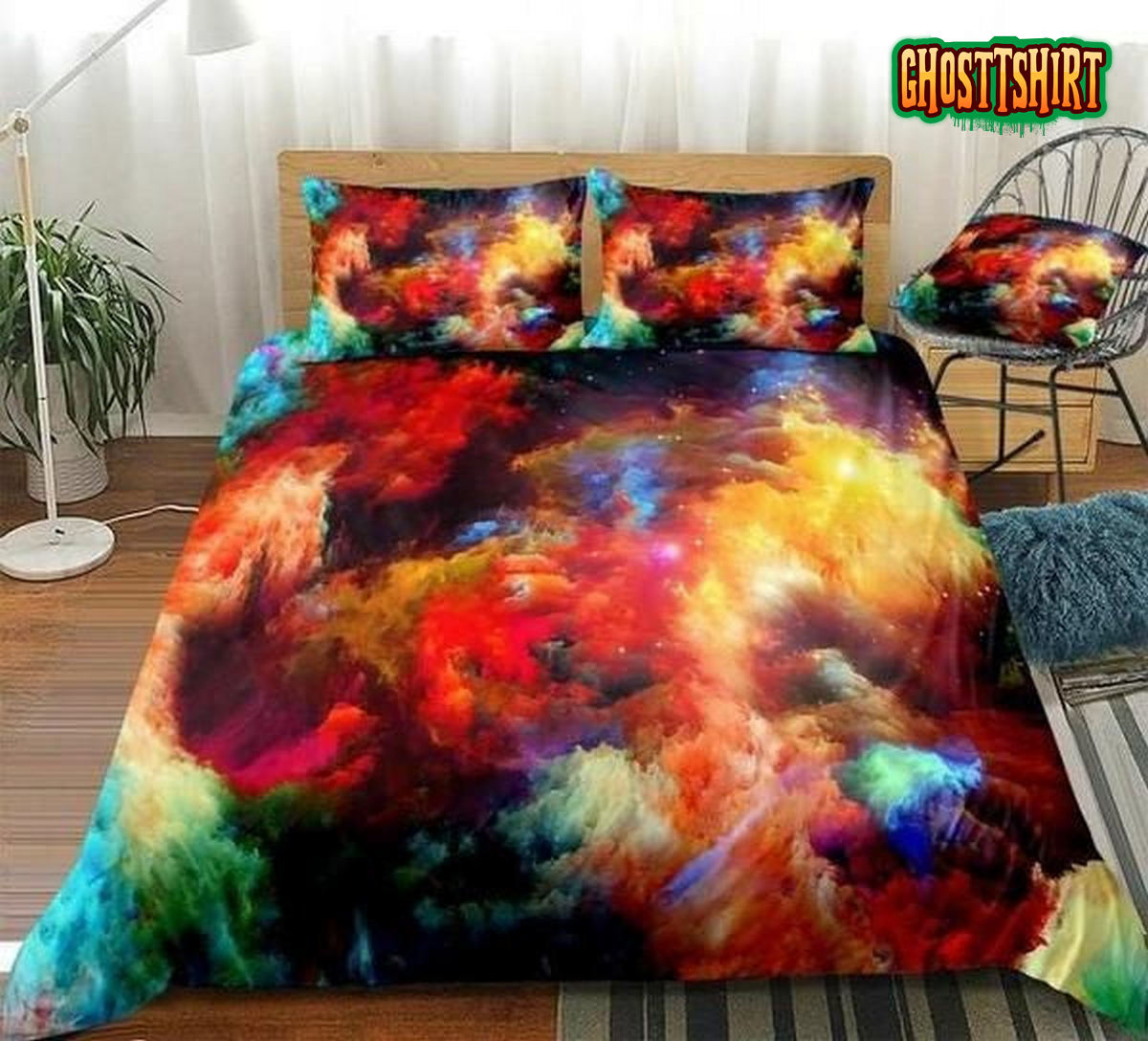 3D Galaxy Colorful Clouds Bed Sheets Duvet Cover Bedding Set