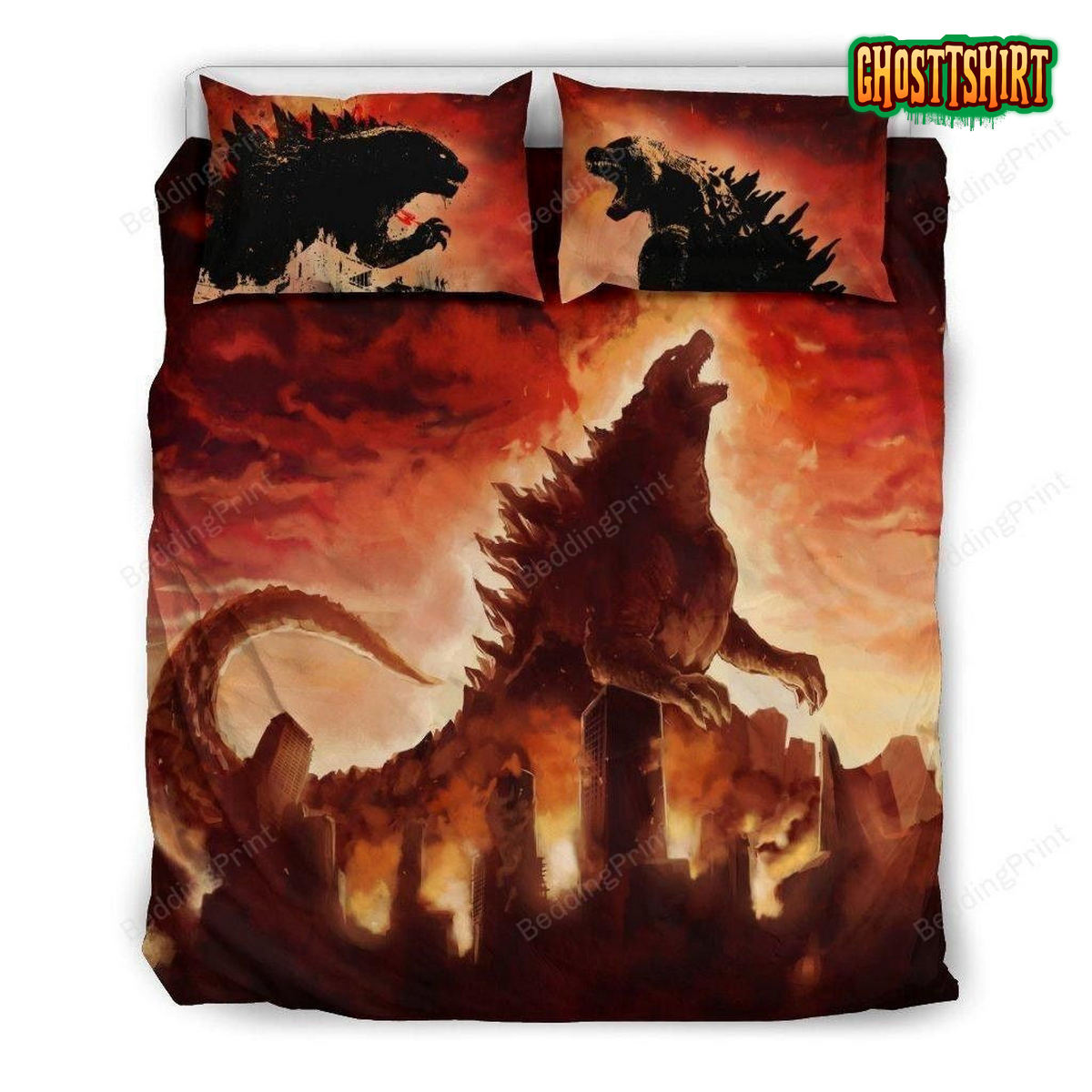 3D Godzilla King of the Monsters Action Sci-Fi Movie Duvet Cover Bedding Set