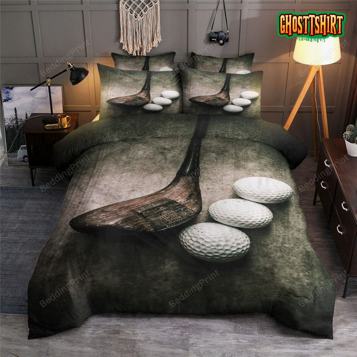 3D Golf Dark Pattern Bed Sheets Duvet Cover Bedding Set