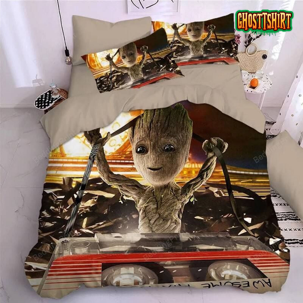 3D Guardians Of The Galaxy Groot Star Lord Rocket Bedding Set