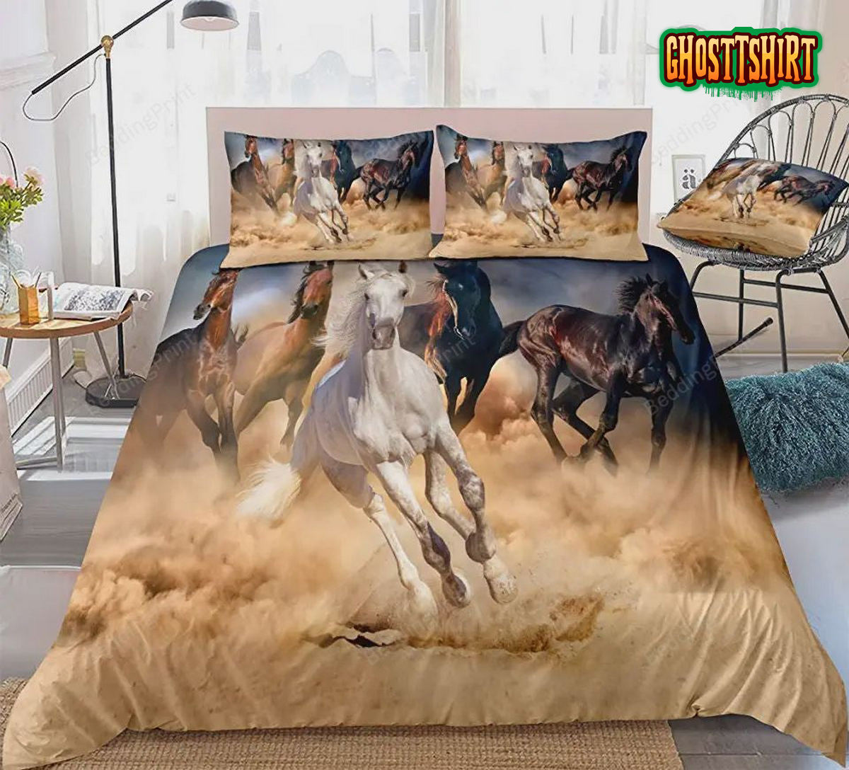 3D Horses Duvet Cover Animal Bedding Set