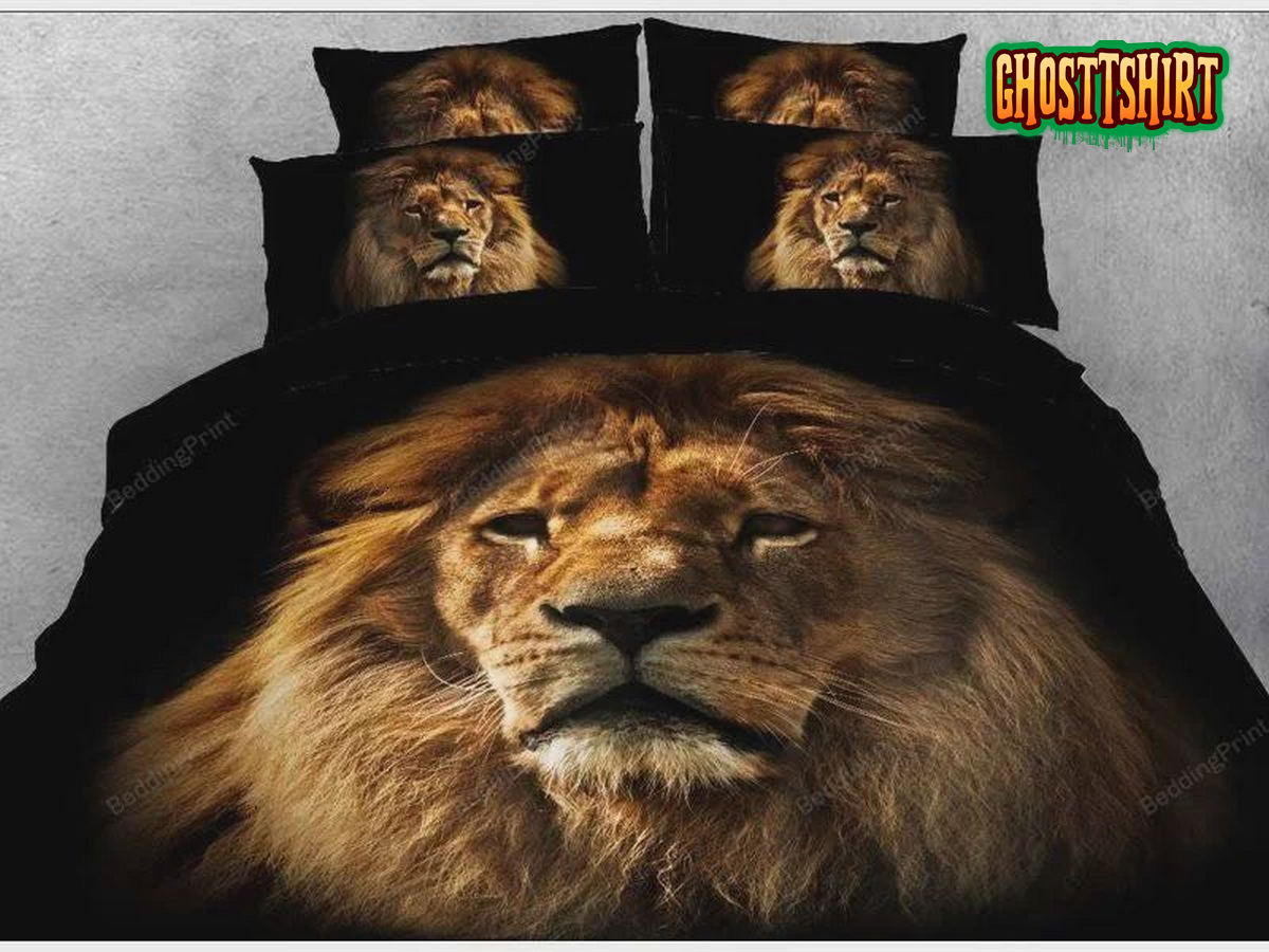 3D Lion Face Pattern Animal Printed Soft Lightweight 3D Bedding Set