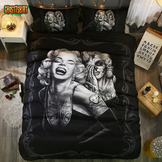 3D Marilyn Monroe Skull #3 Duvet Cover Bedding Set