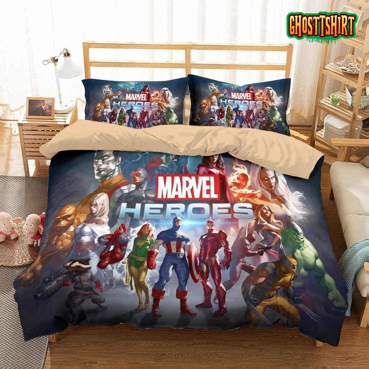 3D Marvel Heroes Duvet Cover Bedding Set