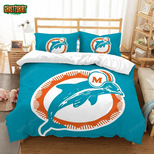 3D Miami Dolphins Duvet Cover Bedding Set