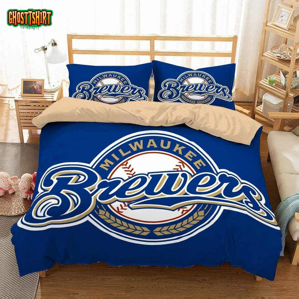 3D Milwaukee Brewers Duvet Cover Bedding Set