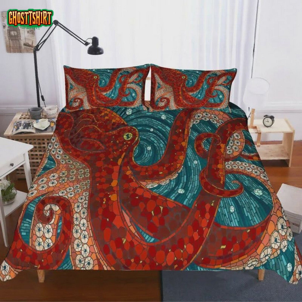 3D Octopus Bed Sheets Duvet Cover Bedding Set