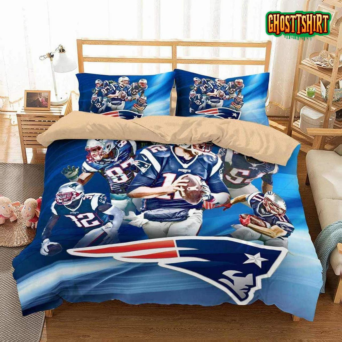 3D Printed New England Patriots Team Bedding Set
