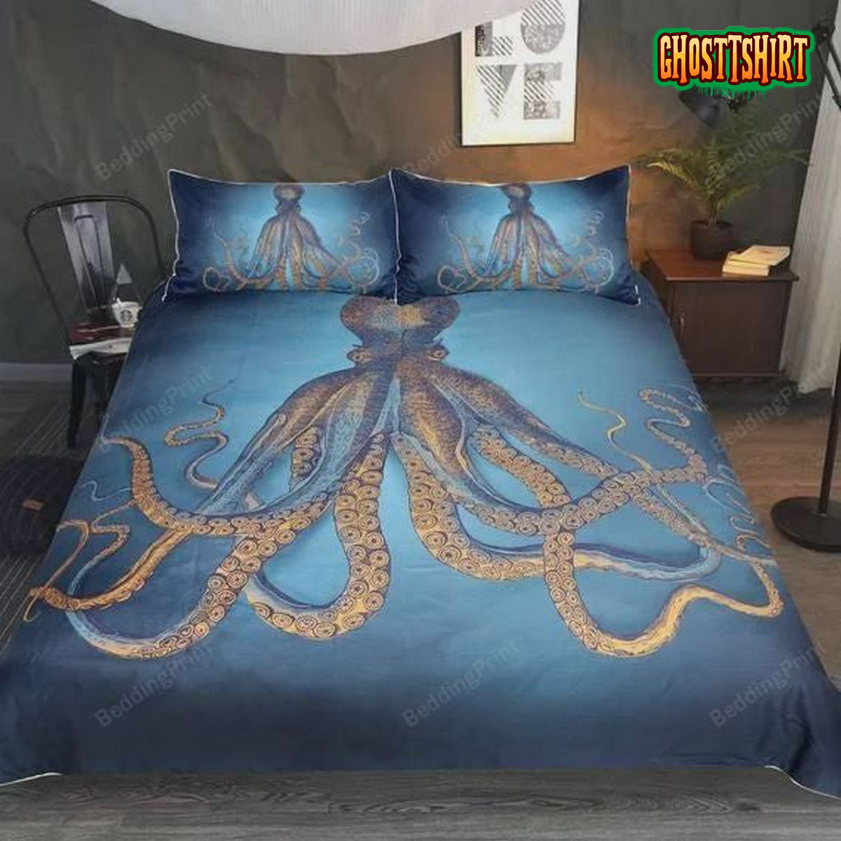 3D Printed Octopus Animal Bed Sheets Duvet Cover Bedding Set