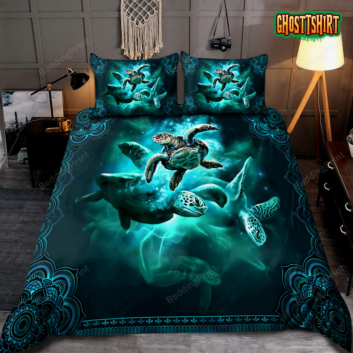 3D Sea Turtle Blue Ocean Bed Sheets Duvet Cover Bedding Set