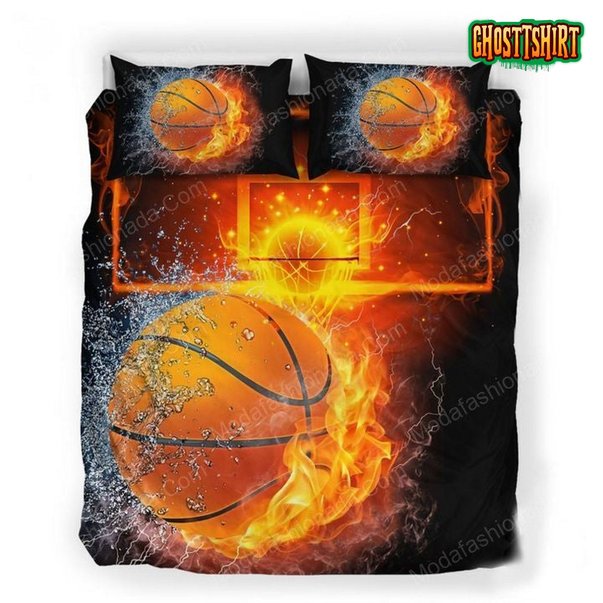 3D Sport Fire Basketball 27 Bedding Set