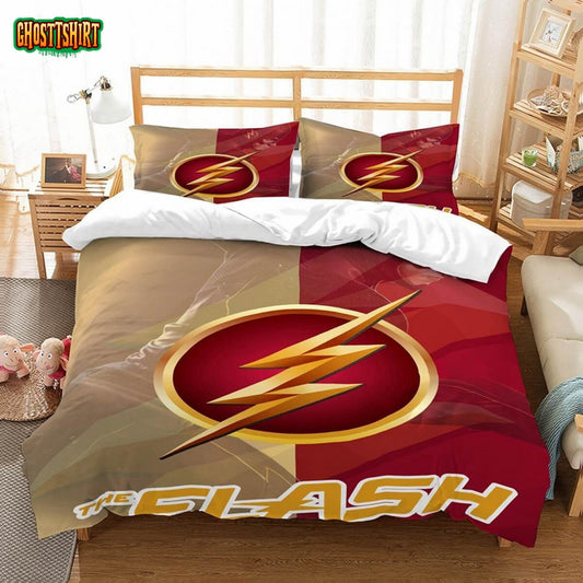 3D The Flash Logo With Iconic Colors Duvet Cover Bedding Set