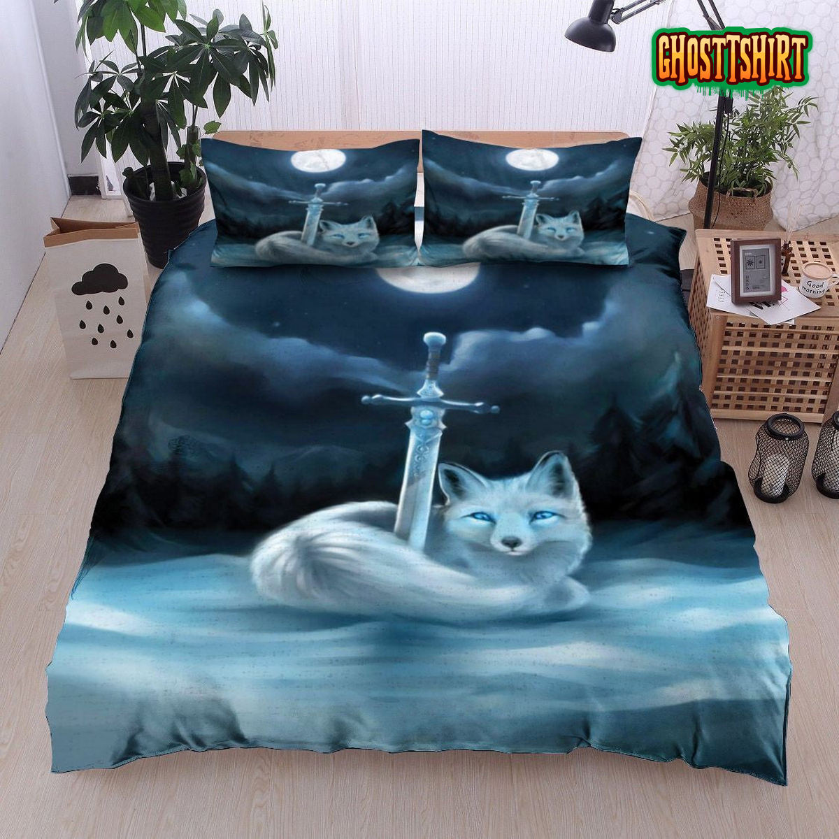 3D Wolf With Sword Bed Sheets Duvet Cover Bedding Set