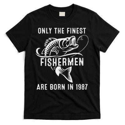 34 Year Old Fishing Fisherman 1987 34 Th Birthday T-Shirt