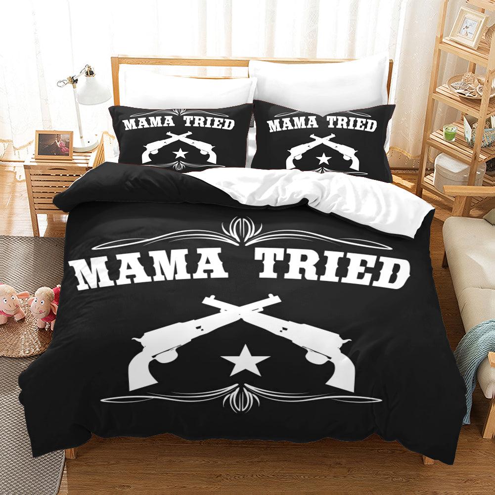 3D Black Mama Tried Quilt Cover Set Bedding Set Pillowcases 180