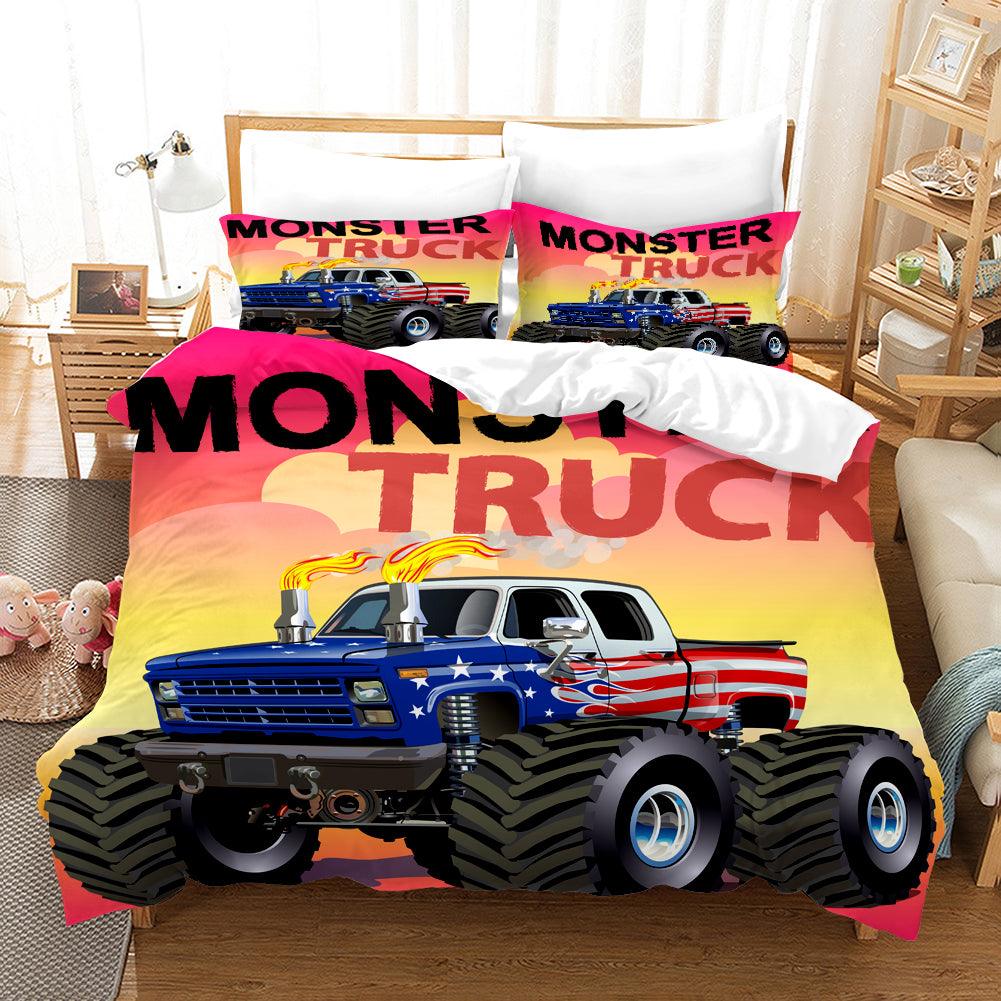 3D Cartoon Monster Truck Quilt Cover Set Bedding Set Duvet Cover Pillowcases WJ 1697
