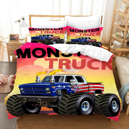 3D Cartoon Monster Truck Quilt Cover Set Bedding Set Duvet Cover Pillowcases WJ 1697