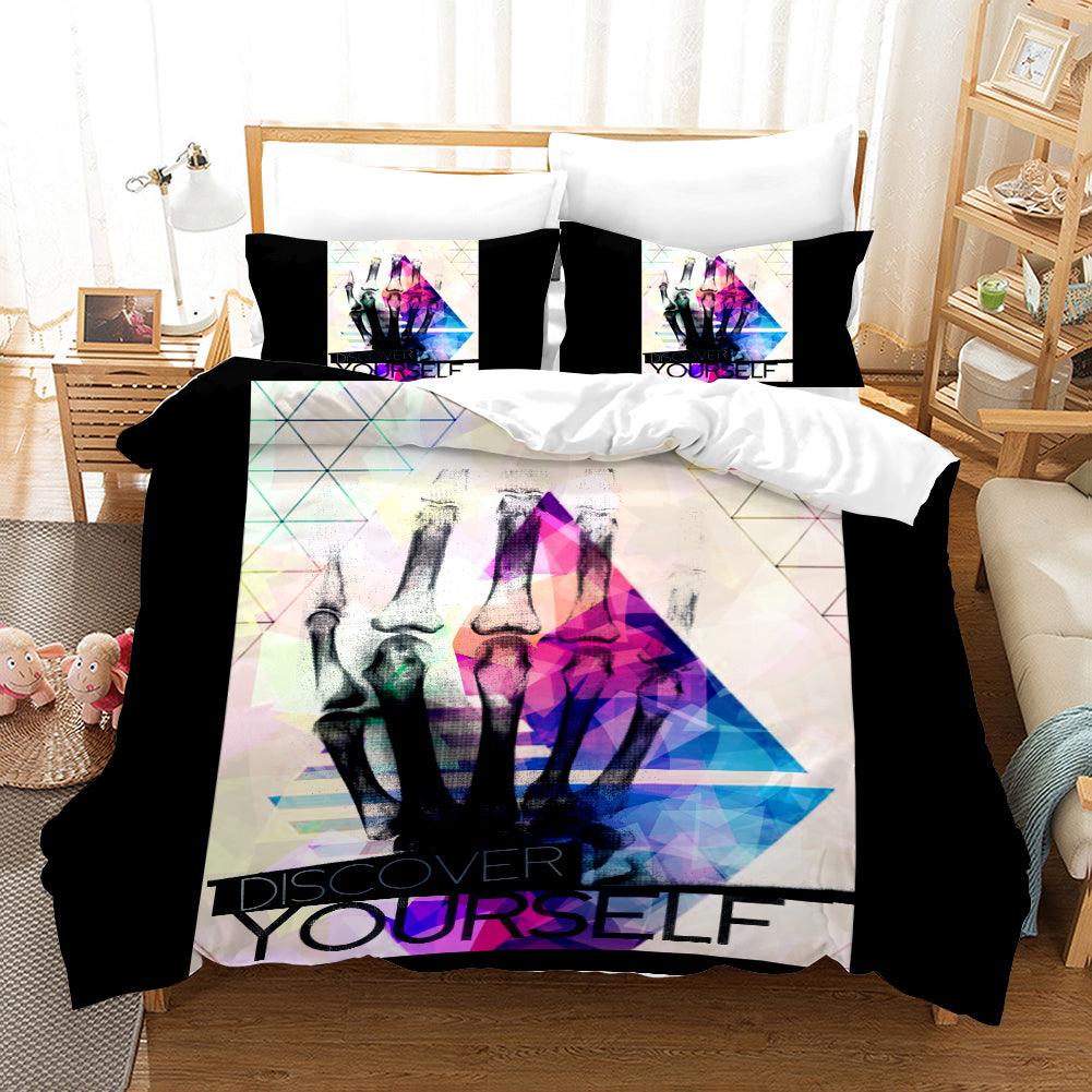 3D Black Hand Bone Quilt Cover Set Bedding Set Pillowcases 138