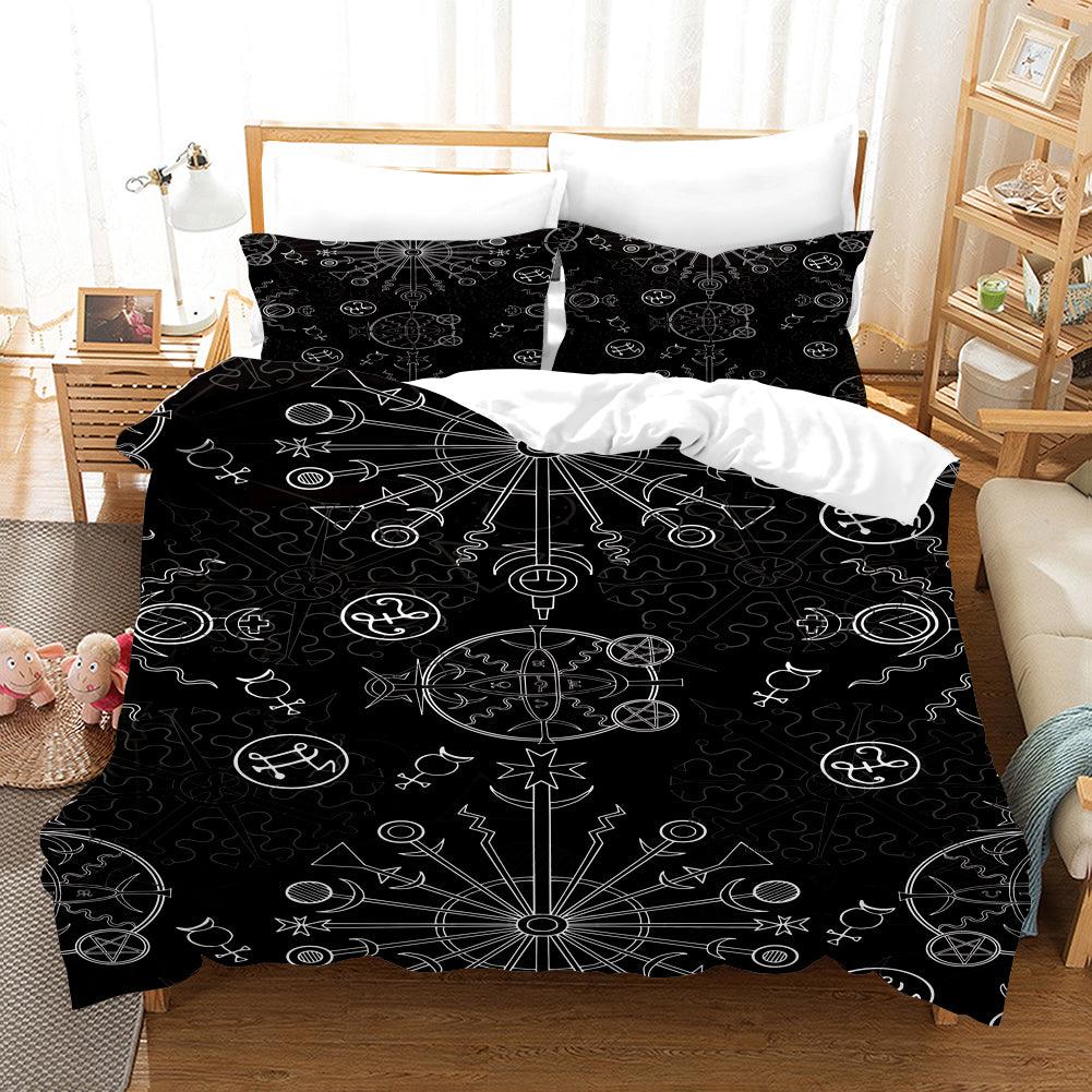 3D Black Tarot Quilt Cover Set Bedding Set Duvet Cover Pillowcases SF116
