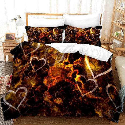 3D Art Dark Love Heart Quilt Cover Set Bedding Set Duvet Cover Pillowcases 150