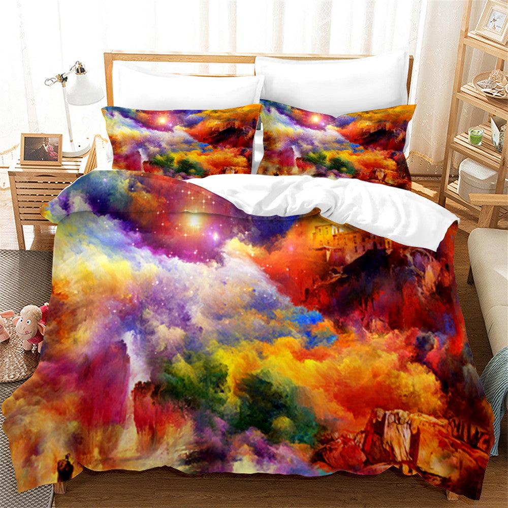 3D Artistic Color Cloud Quilt Cover Set Bedding Set Duvet Cover Pillowcases 182