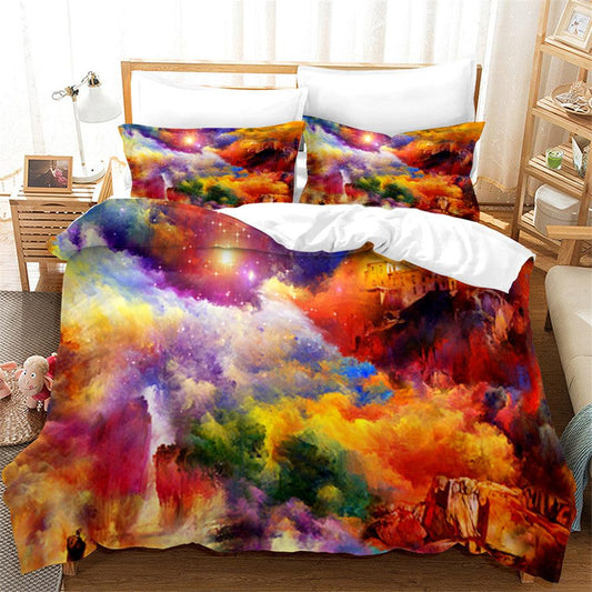 3D Artistic Color Cloud Quilt Cover Set Bedding Set Duvet Cover Pillowcases 182