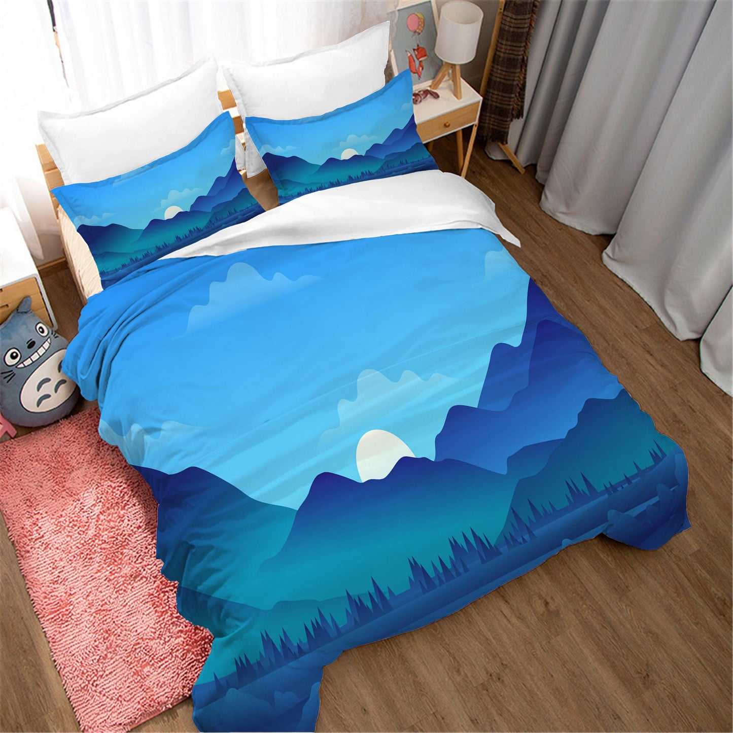 3D Blue Sky Forest Mountain Nature Landscape Quilt Cover Set Bedding Set Duvet Cover Pillowcases 26