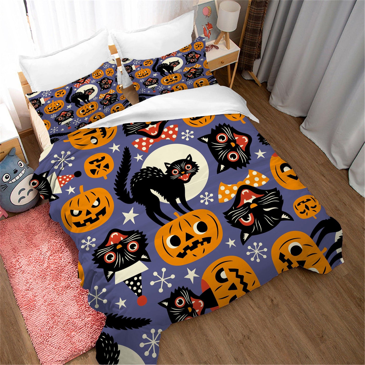 3D Cartoon Halloween Quilt Cover Set Bedding Set Duvet Cover Pillowcases WJ 1632