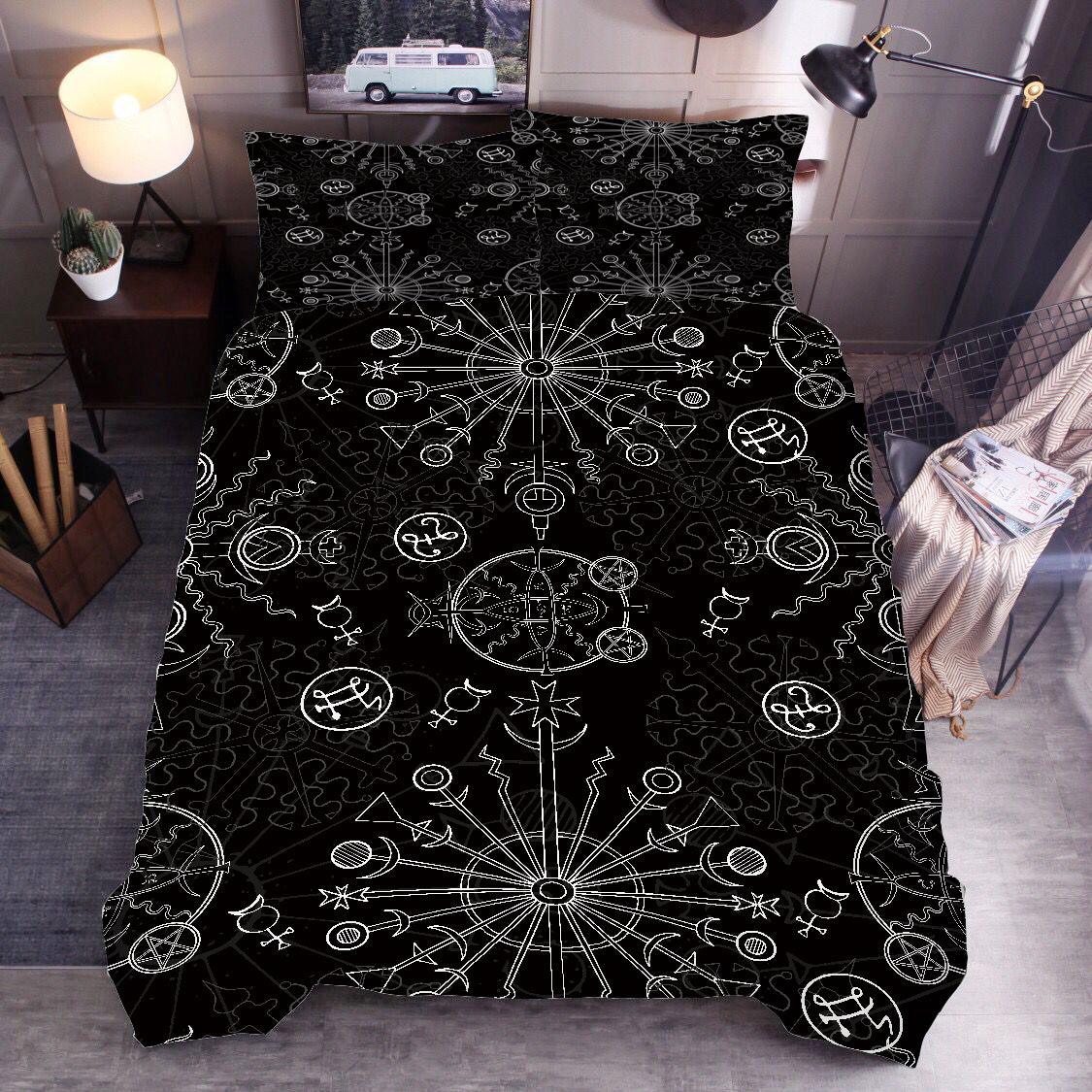 3D Black Tarot Quilt Cover Set Bedding Set Duvet Cover Pillowcases SF116