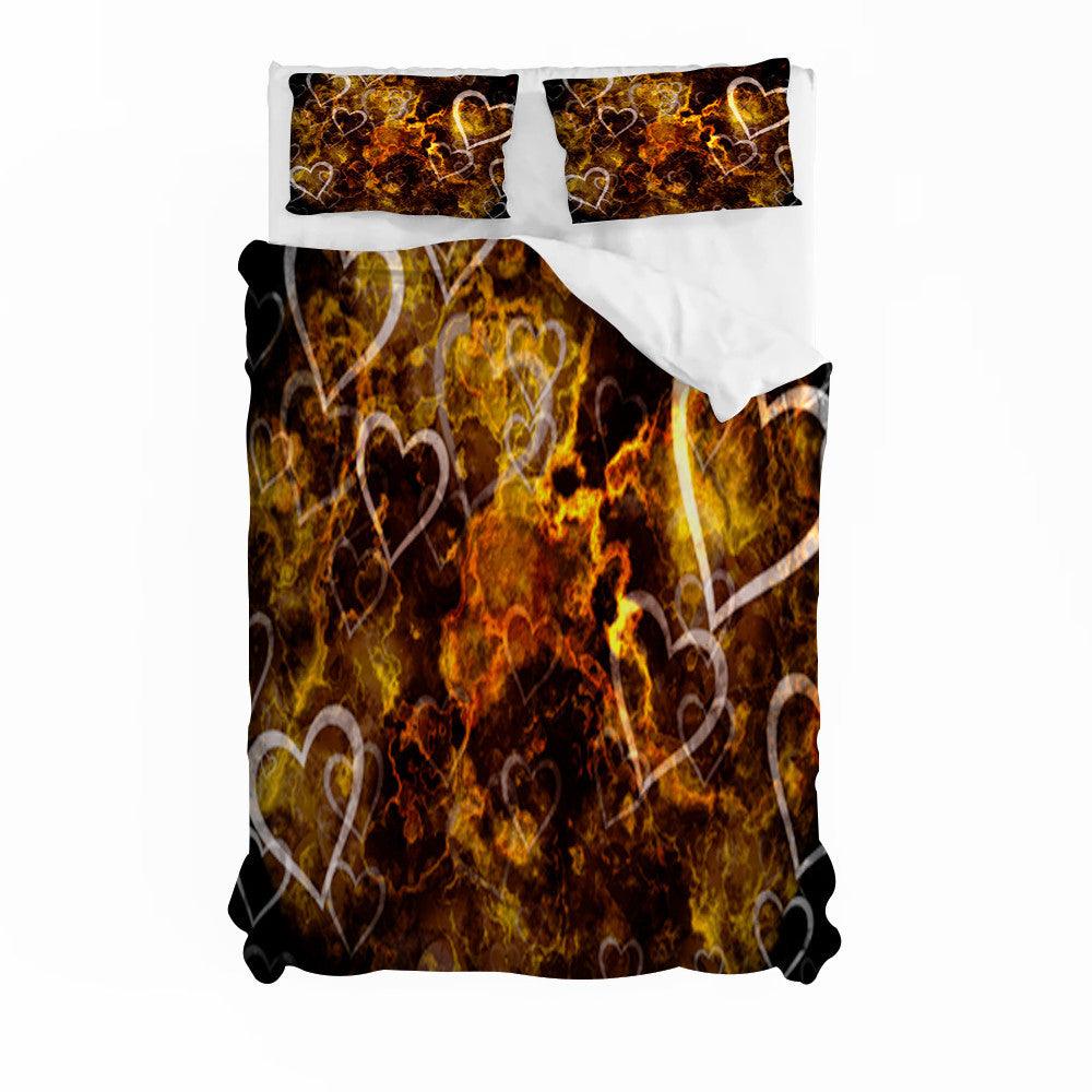 3D Art Dark Love Heart Quilt Cover Set Bedding Set Duvet Cover Pillowcases 150