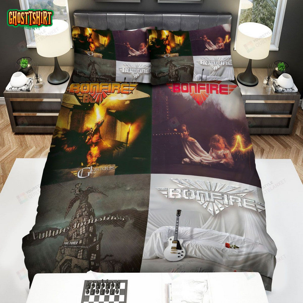 4 In 1 Bonfire Album Bed Sheets Spread Comforter Duvet Cover Bedding Set