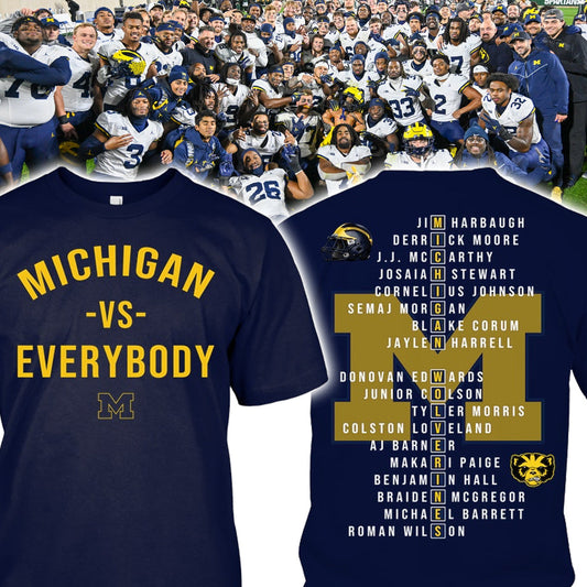 Michigan vs everybody Great American Football Fans T-shirt